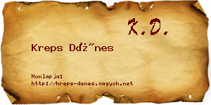 Kreps Dénes névjegykártya